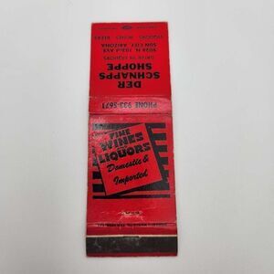 Vintage Matchbook Der Schnapps Shoppe Liquor Sun City Arizona 1950s 1960s Collec